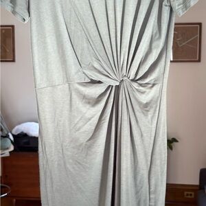 GAP Olive Green Midi Dress with Knot Detail